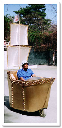 Sri Chinmoy in the golden boat