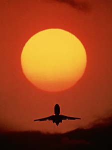 airplane sunset