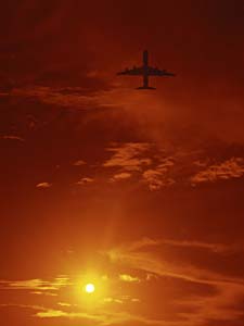 airplane sunset